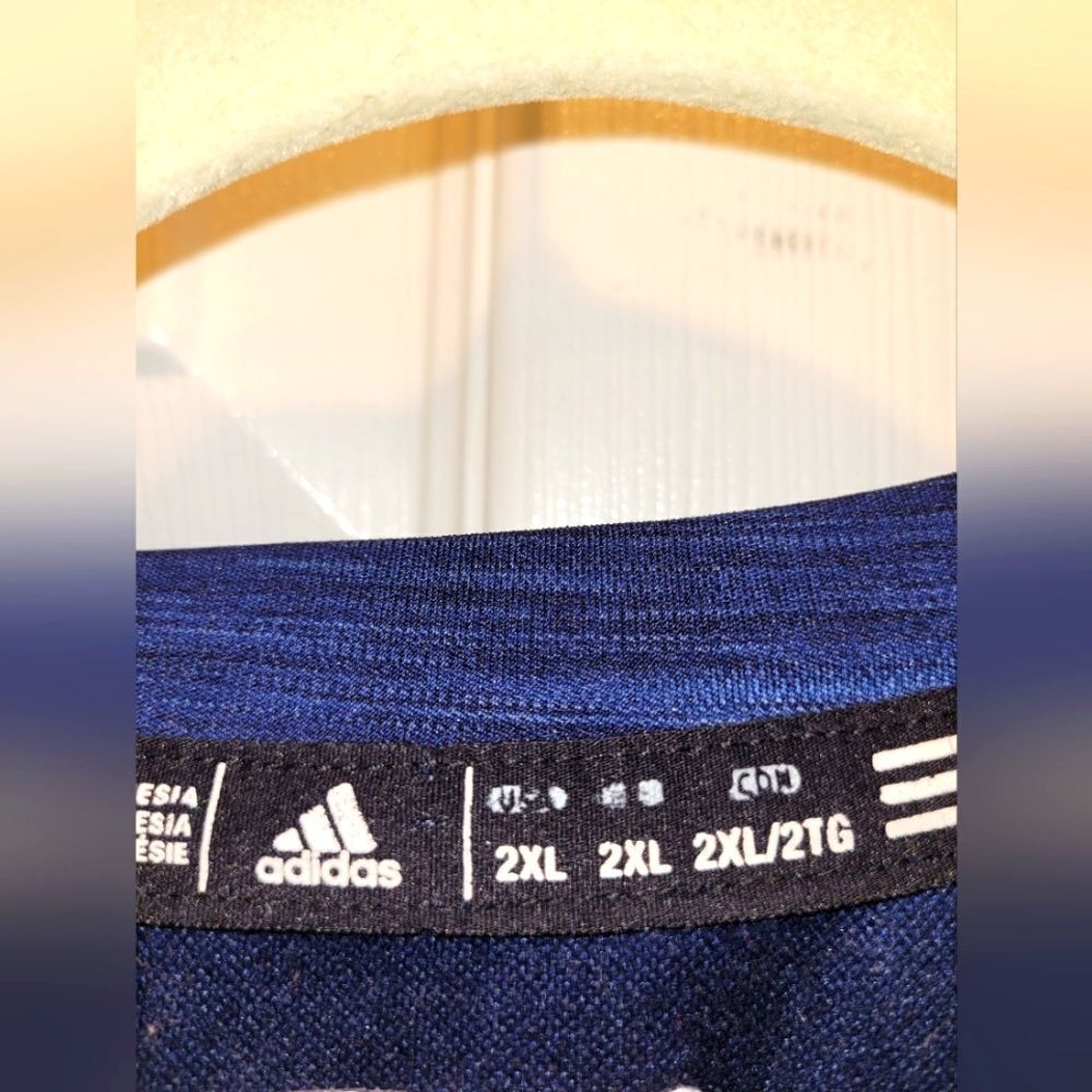 adidas Men's Short Sleeve Pullover sz 2xl navy blue. - Picture 2 of 3